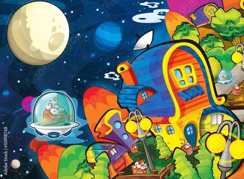 Naklejka samoprzylepna Temat obcy - ufo - dla dzieci