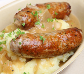 Canvas Print - Sausages and Mash