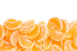 Tangerine, orange segments border on white