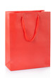Red shopping bag on white, clipping path included