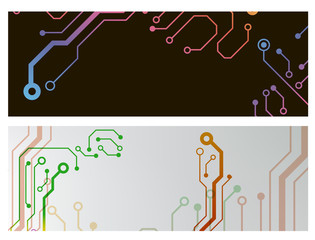 Aufkleber - web circuit board techno banner. eps10 vector illustration
