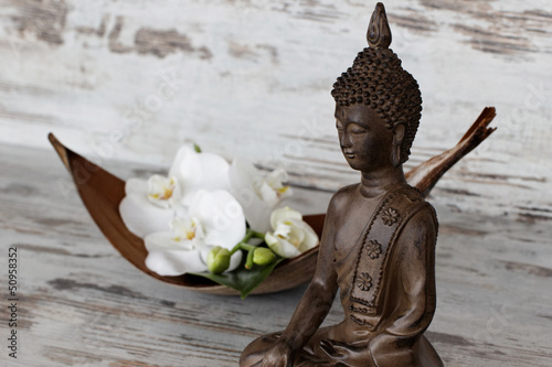 Board z aluminiowym obramowaniem Buddhafigur