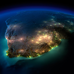 Wall Mural - night earth. south africa