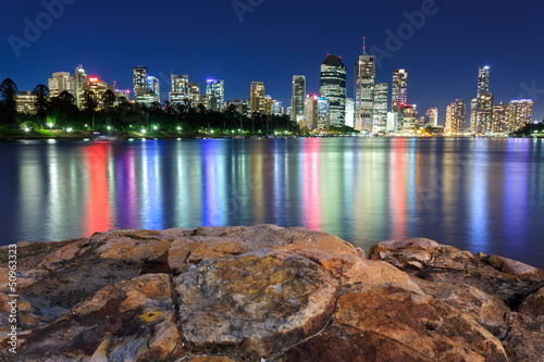 Naklejka samoprzylepna Brisbane w nocy