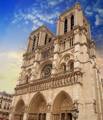 Wall Mural - Notre Dame Cathedral Facade in Paris