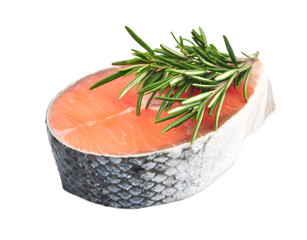 Piece of a salmon and rosemary