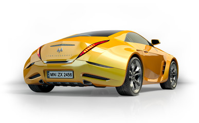 Yellow sports car