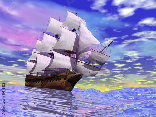 Plakat na zamówienie Old merchant ship - 3D render