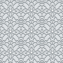 Abstract Lace, Grey Seamless Pattern