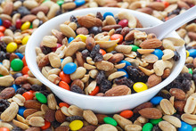 Trail Mix In White Bowl