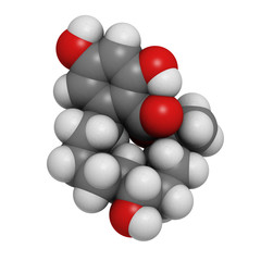 Wall Mural - Zeranol (a-zearalanol) mycotoxin, molecular model