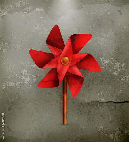 Naklejka na drzwi Pinwheel toy, old style