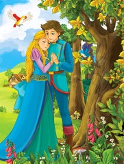 Fototapete - The princesses - castles - knights and fairies