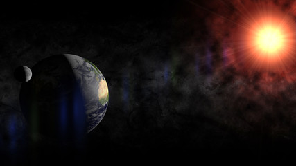 Wall Mural - earth and moon