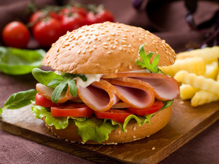 Poster - Hamburger with ham