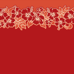 Wall Mural - Hibiscuses vector wallpaper