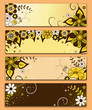 Horizontal banners with flowers