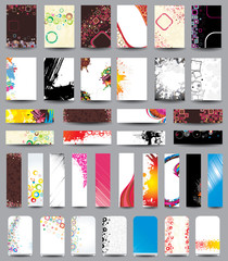 Wall Mural - A set of flyers, banners, labels, roll-up
