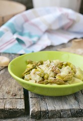 Wall Mural - gnocci with asparagus.