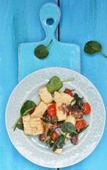 Poster - gnocci with spinach and cherry.