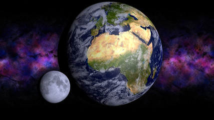 Wall Mural - earth and moon