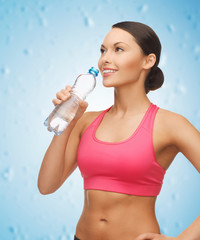 Sticker - sporty woman drinking water from bottle