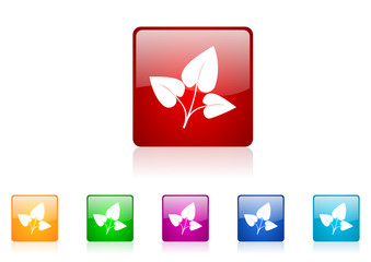 Fototapete - eco vector glossy web icon set