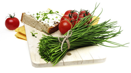 Wall Mural - bread with cheese and chives