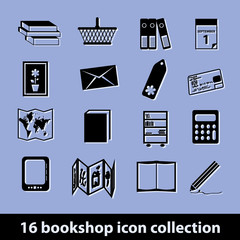 Sticker - bookshop icons