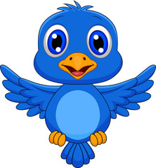 Cute blue bird cartoon