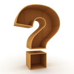 Fototapete - Question mark sign over white background