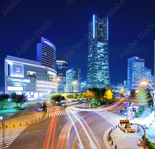 Board z aluminiowym obramowaniem Yokohama cityscape