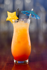 Poster - fresh tropical juice cocktail