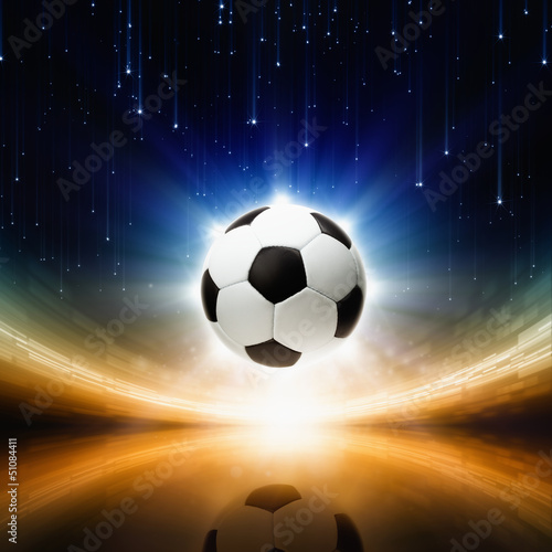 Foto-Fahne - Soccer ball, bright light (von IgorZh)