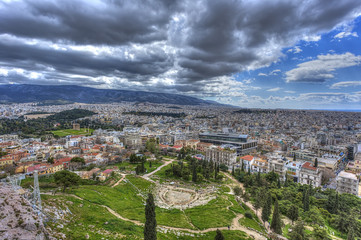 Fototapete - Theatre of Dionysus below Acropolis in Athens