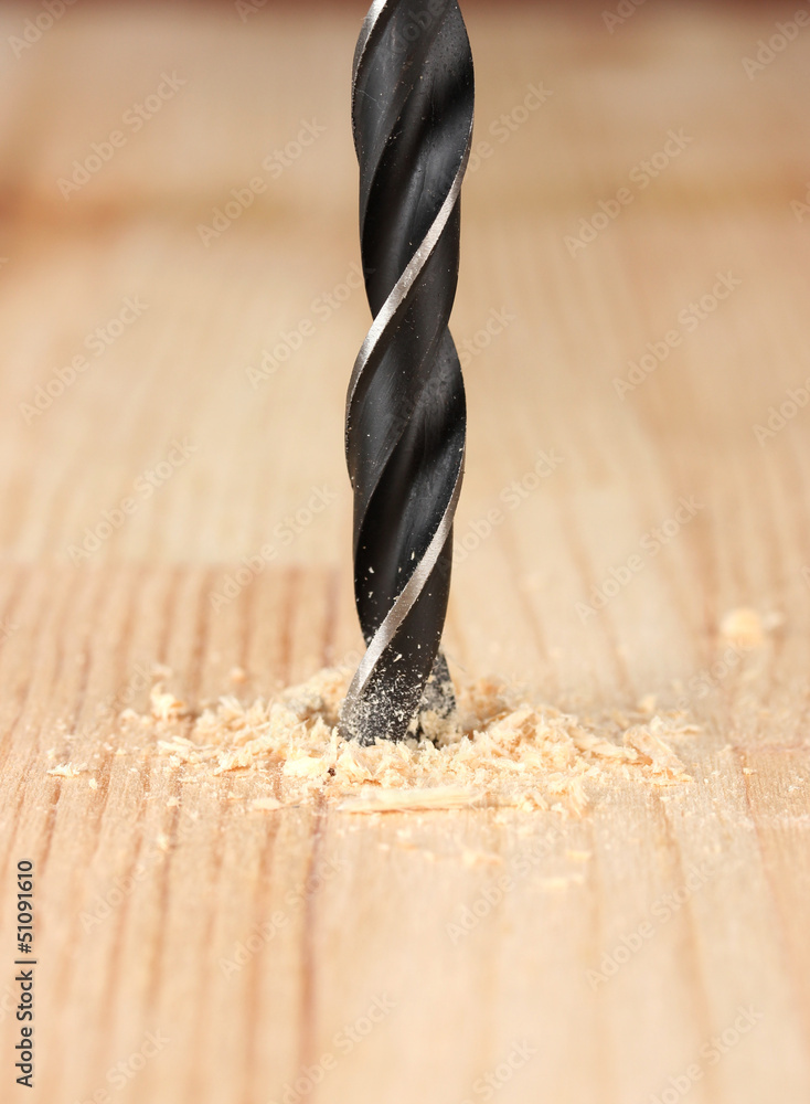 Close-up image of drilling hole