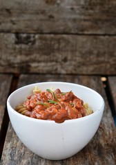 Sticker - pasta with tomato sause and beans