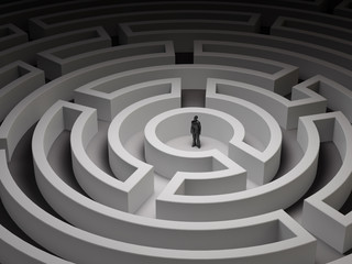 Wall Mural - tiny man in a maze