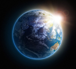 Wall Mural - sunrise over earth