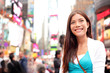 New York City woman as Times Square tourist
