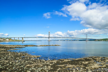 Forth Road suspension bridge. Edinburgh, Scotland