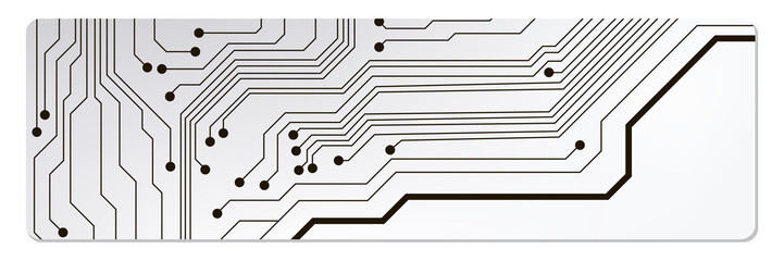 Poster - web circuit board techno banner. eps10 vector illustration