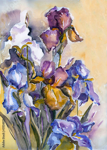 fioletowe-kwiaty-akwarela