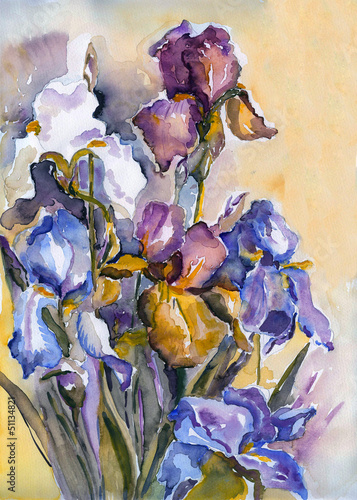 Naklejka na szybę Iris Flowers