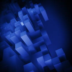 Wall Mural - blue cubes composition wallpaper