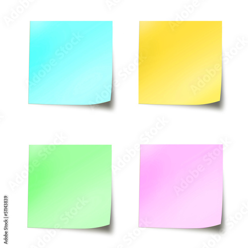 Quatre Post It Couleurs Pastel Stock Photo Adobe Stock