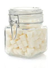 Poster - sugar cubes on white