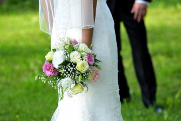 bridal, bride, bouqet, flowers, wedding