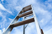 Stainless Steel Ladder And Blue Sky