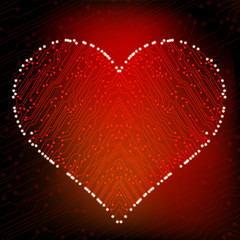 Poster - valentine's day circuit heart. eps10 vector illustration